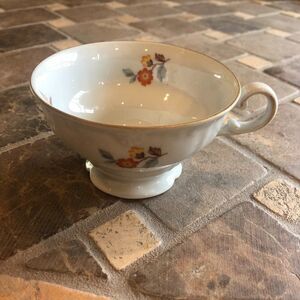 Vintage Bareuther Floral Footed Tea cup